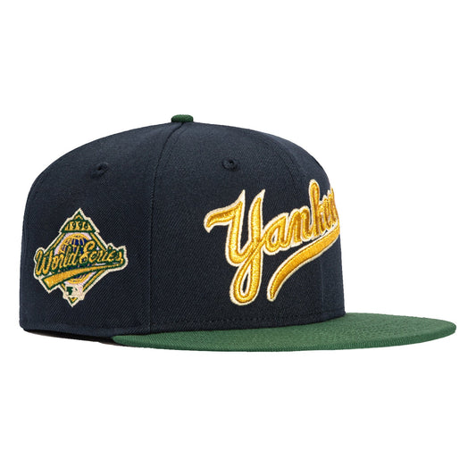 New Era 59Fifty New York Yankees 1996 World Series Patch Script Hat - Navy, Green, Metallic Gold