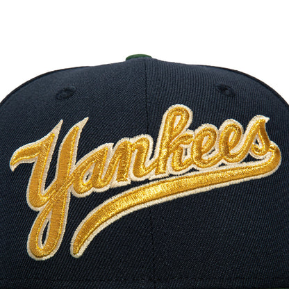 New Era 59Fifty New York Yankees 1996 World Series Patch Script Hat - Navy, Green, Metallic Gold