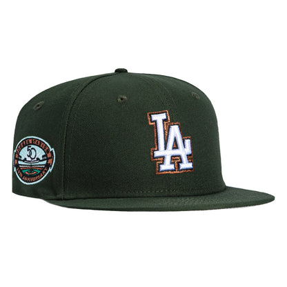 New Era 59Fifty Los Angeles Dodgers 50th Anniversary Stadium Patch Hat - Green, White, Metallic Copper